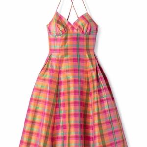 Isaac Mizrahi for Target Strappy Plaid Silk Dress